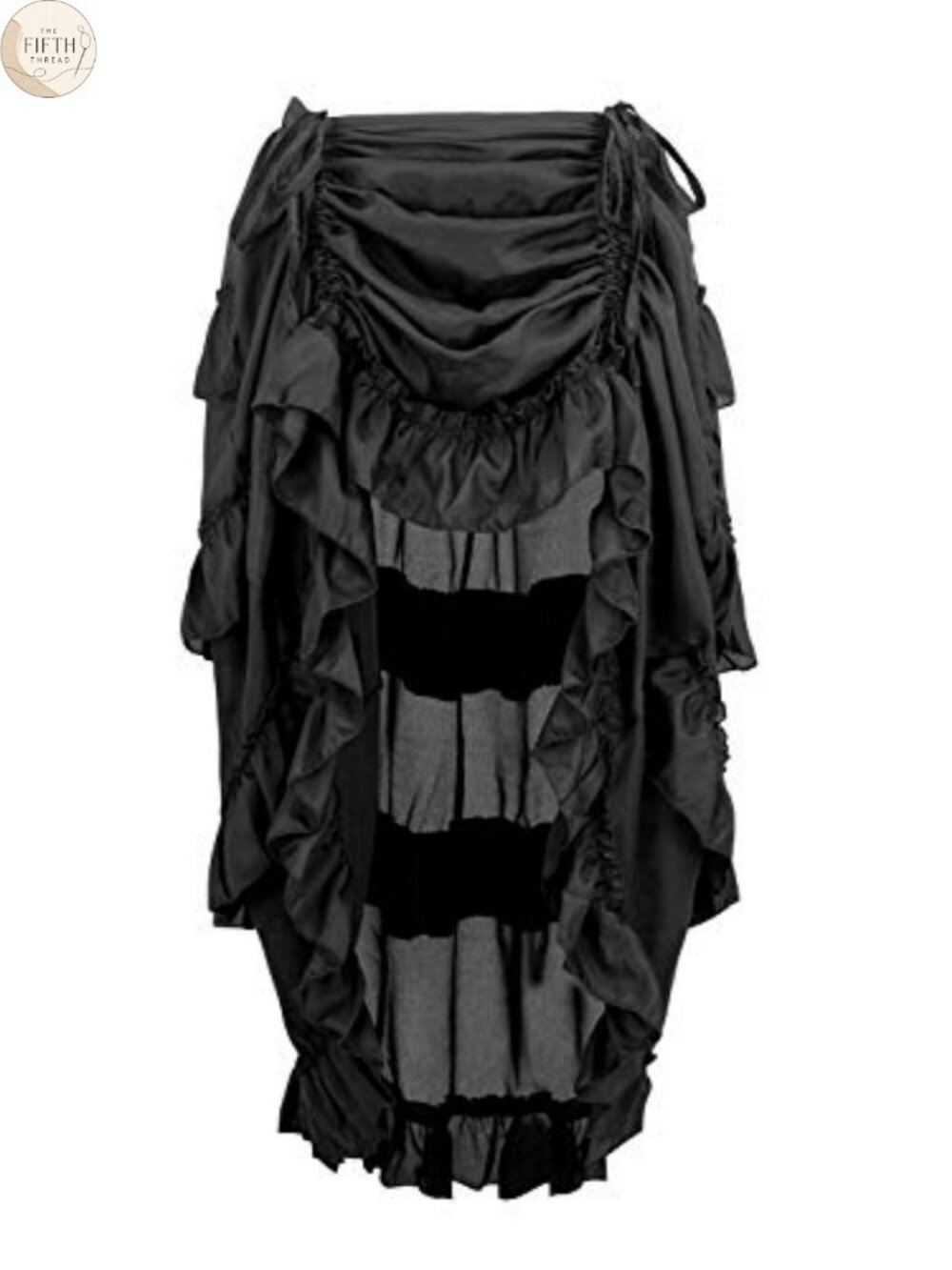 Steampunk Gothic High Low Ruffled Skirt Costume Cosplay